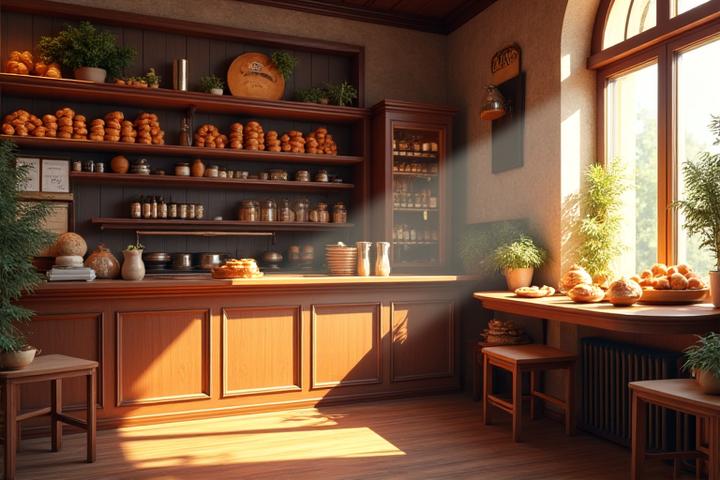 Vue historique de la première boutique de L'Arbre Gourmand à Lyon, ambiance chaleureuse.