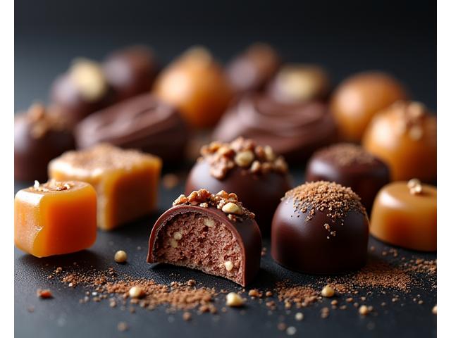 Assortiment de chocolats et caramels artisanaux