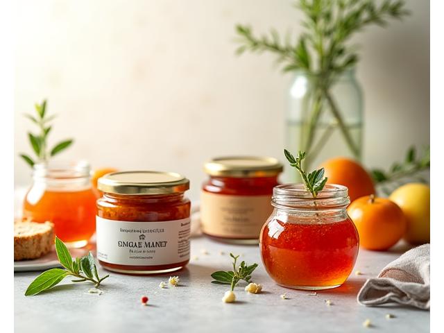 Bocaux de conserves gourmandes telles que confits et terrines