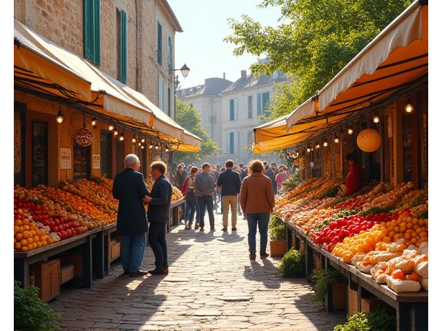 Marché de producteurs locaux vibrant, Lyon