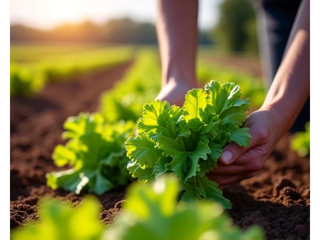 Maraîcher biologique cultivant des légumes frais, Lyon