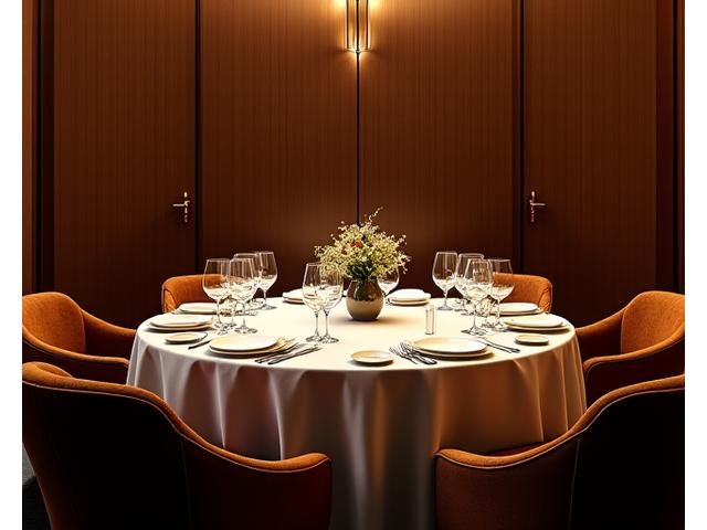 Détail du Salon Prestige, table intime dressée pour 10 personnes