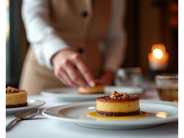 Service de table attentionné et discret dans un restaurant haut de gamme