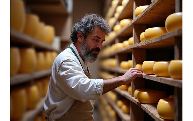 Fromager affinant des fromages typiques de la région lyonnaise
