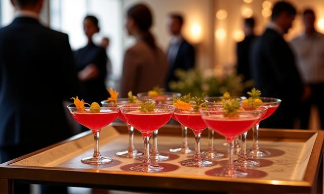 Réception de cocktail élégante pour un événement d'entreprise