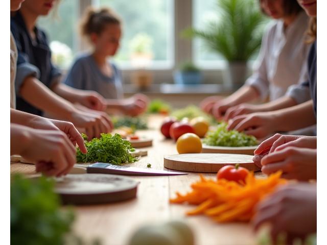Participants à un atelier culinaire