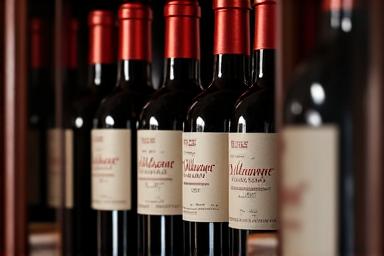 Bouteilles de vin dans une cave privée